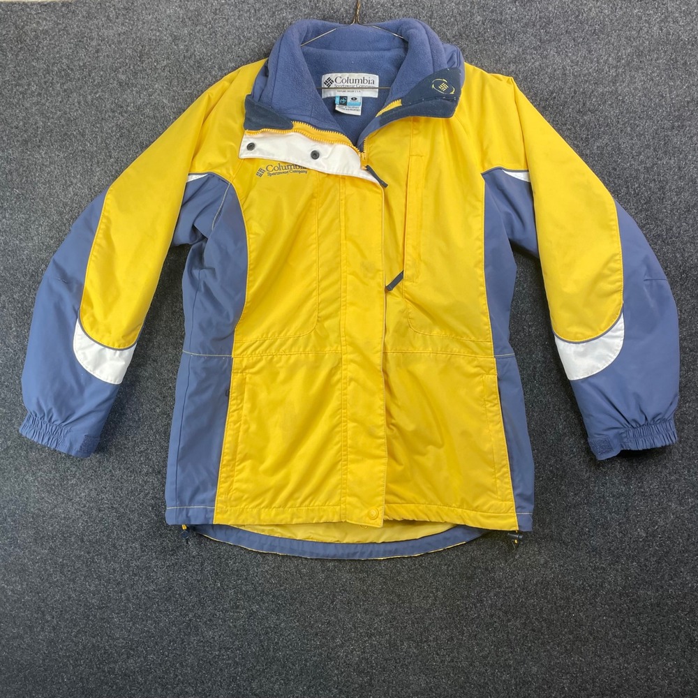 Columbia Sportswear Interchange Jacket Womens Small Yellow Blue Fleece Lined S
